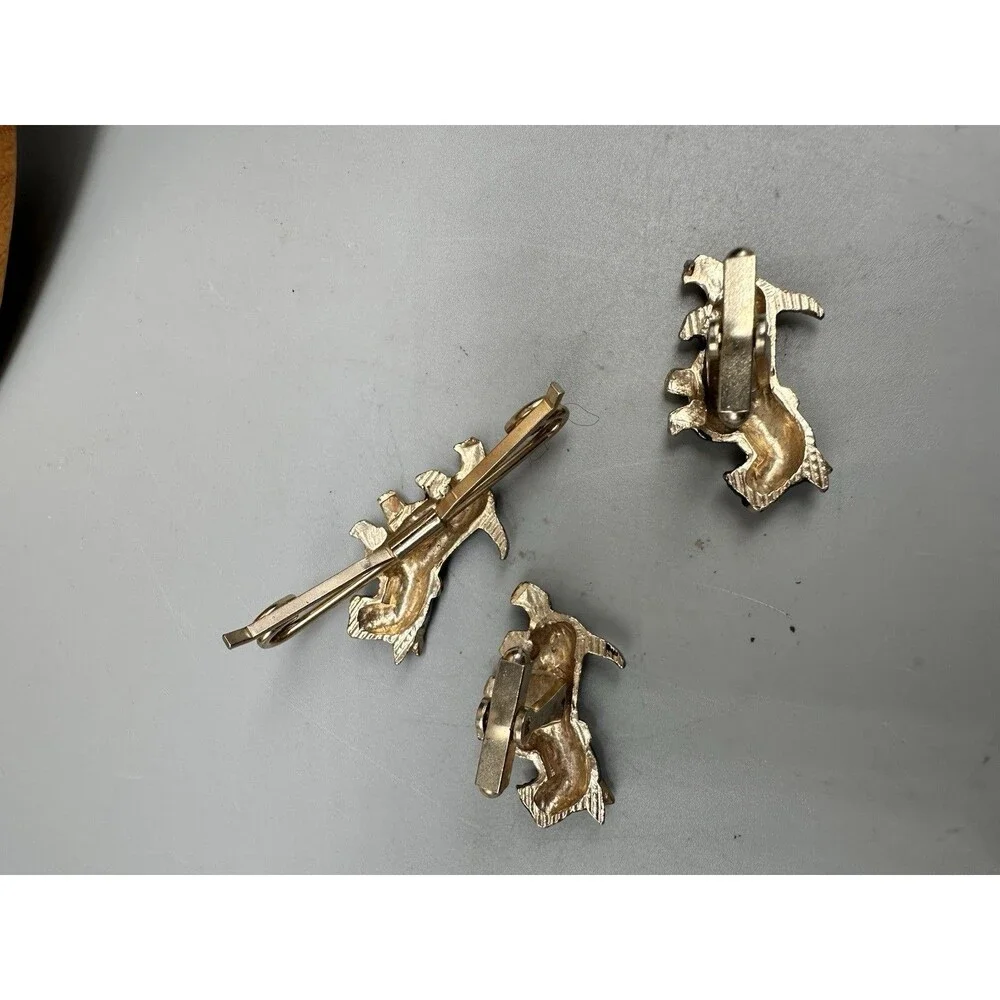Vintage Scottish Terrier Tie Clasp & Matching Cuff Links